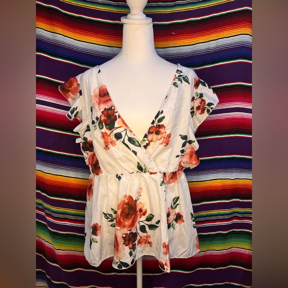 ⭐Floral Wrap Dress with Ruffle Sleeves